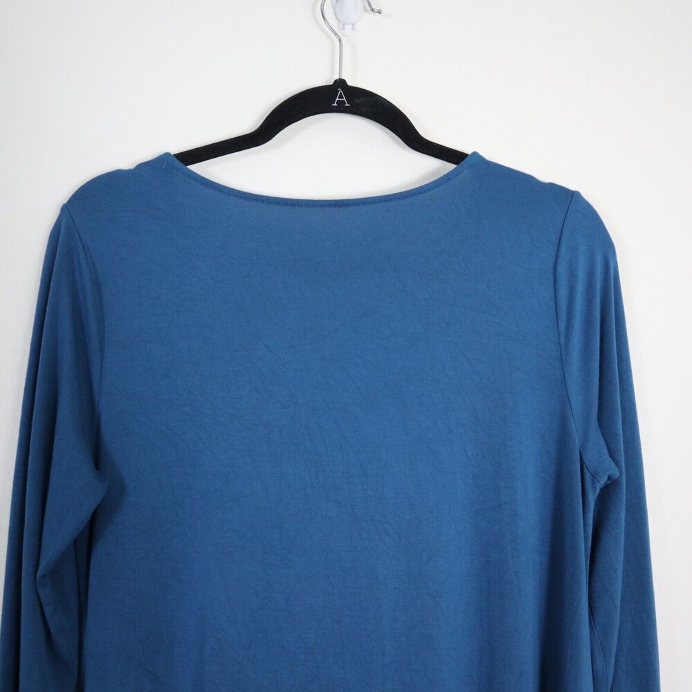 Soft Surroundings Size M Jersey Knit Tunic Scoop Neck Teal Blue Lagenlook - Picture 10 of 12